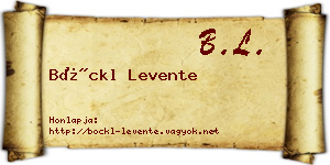 Böckl Levente névjegykártya